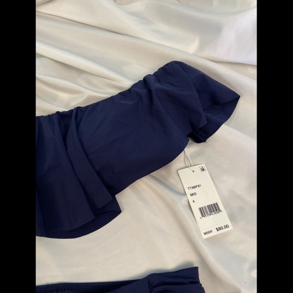 NWT $136 Trina Turk Off Shoulder Bandeau Bikini Top + Bikini Bottoms‎ [ 4 ] - Picture 7 of 15